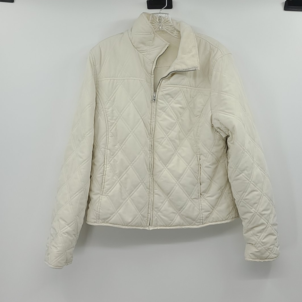 Dulon cream colored reversible quilted fleece - Picture 4 of 6